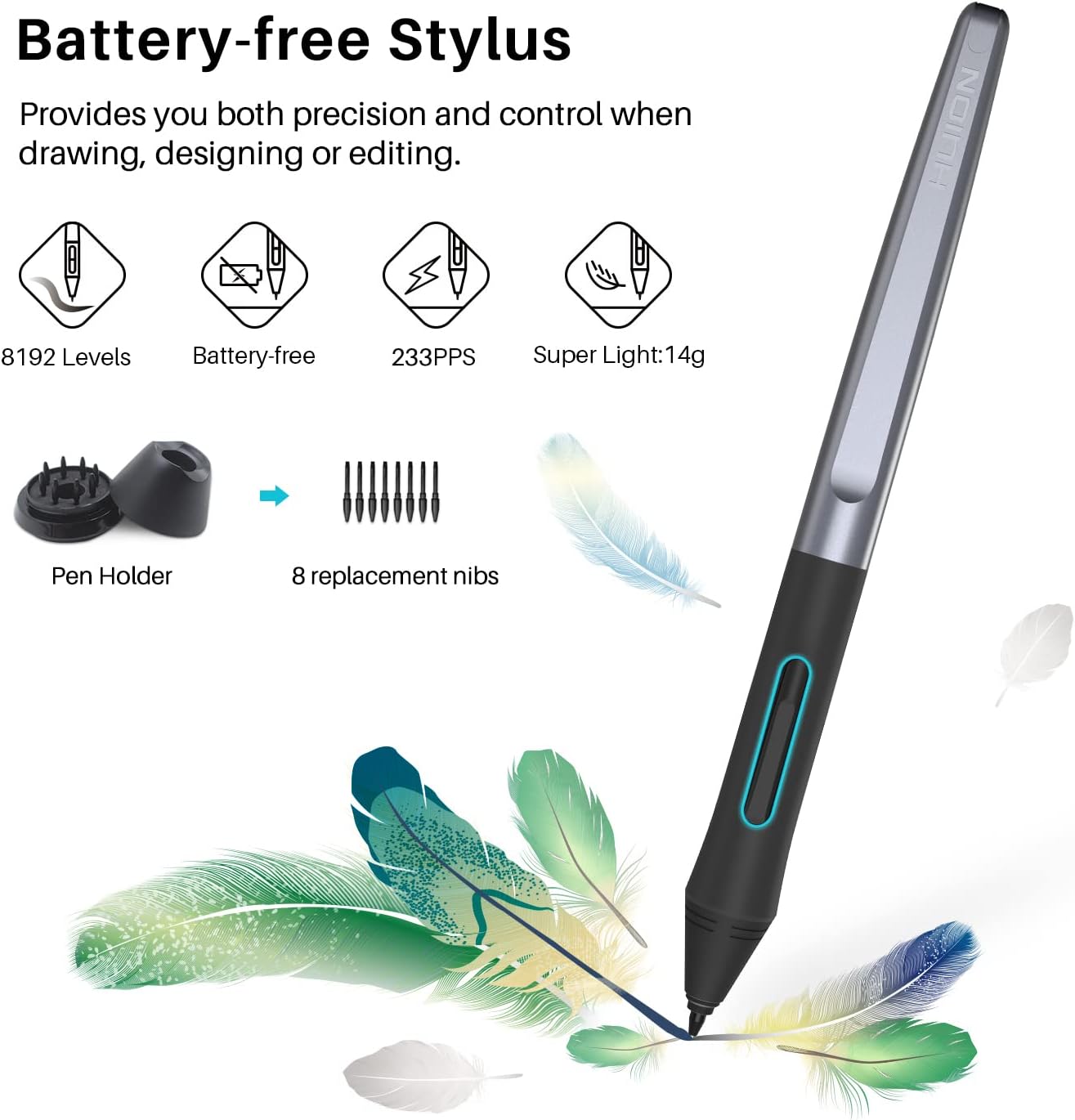 HUION Inspiroy H640P Drawing Tablet, 6x4 inch Digital Art with Battery-Free Stylus, 8192 Pen Pressure, 6 Hot Keys, Graphics Tablet for Drawing, Writing, Design, Teaching, Work with Mac, PC & Mobile - Image 4