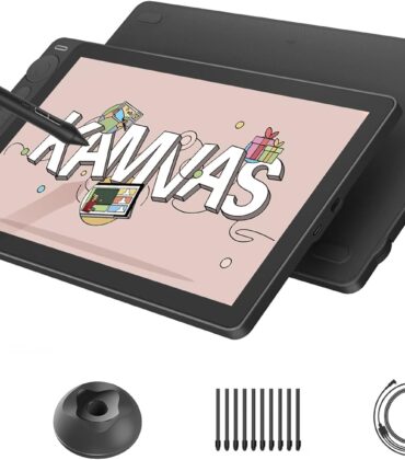 HUION Kamvas 13 (Gen 3) Drawing Tablet with Screen, 13.3-inch Full-Laminated Art Tablet with Anti-Sparkle Canvas Glass, 99% sRGB, PenTech 4.0, 16384 Pen Pressure, Dual Dials for Digital Art, Black