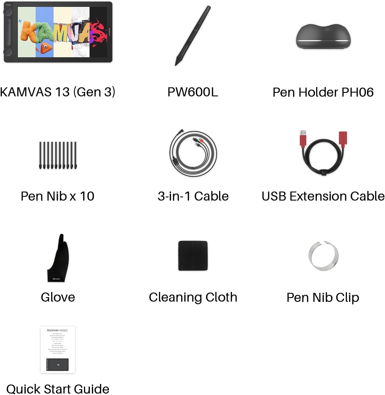HUION Kamvas 13 (Gen 3) Drawing Tablet with Screen, 13.3-inch Full-Laminated Art Tablet with Anti-Sparkle Canvas Glass, 99% sRGB, PenTech 4.0, 16384 Pen Pressure, Dual Dials for Digital Art, Black - Image 8