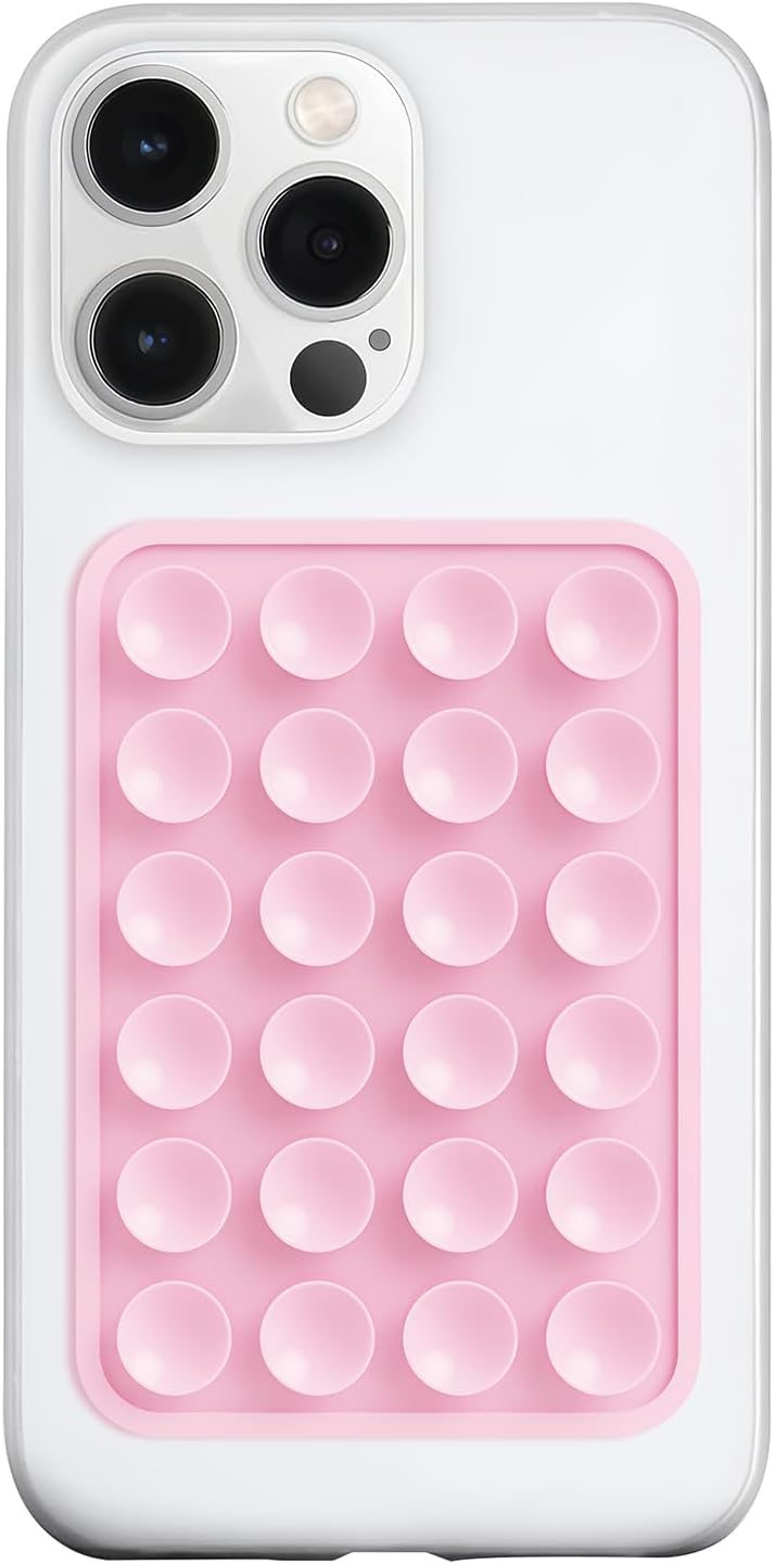 LvShuLiangPin Anteel Silicone Suction Phone Case Mount, Silicon Adhesive Phone Accessory for Smartphones, Hands-Free Mirror Shower Phone Holder for Selfies, Tiktok Videos (Light Pink) - Image 7